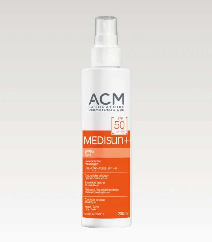 ACM Médisun Spray SPF50+ 200ml Protection Solaire Très Haute Large Spectre Résistant Eau - novaparapharmacie