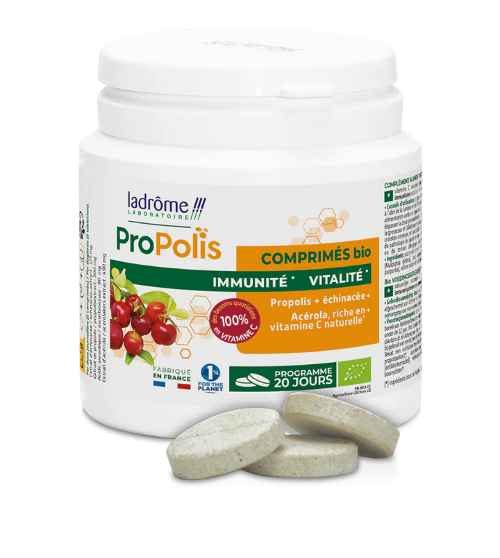 Ladrome Propolis Acérola 40 Comprimés complément alimentaire immunité vitamine C défenses naturelles antioxydant - novaparapharmacie