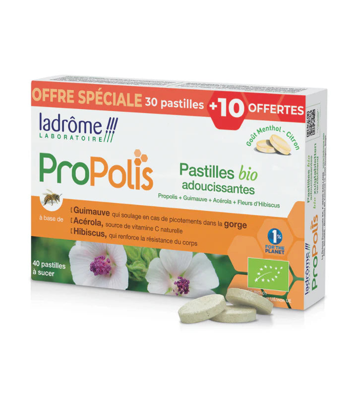 Ladrome Propolis Adoucissantes 20 Pastilles pastilles gorge propolis naturelle apaisement confort respiratoire - novaparapharmacie
