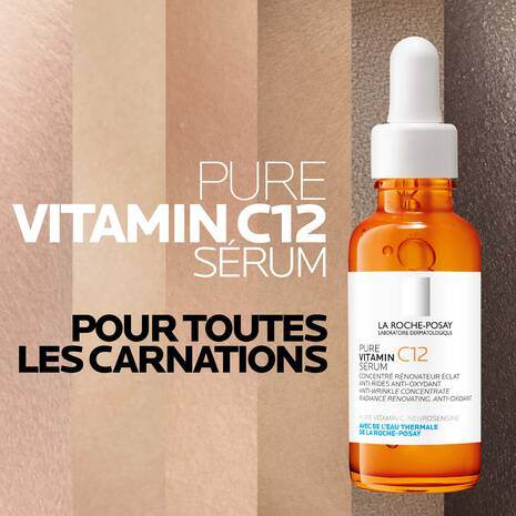 Bénéfices La Roche-Posay Pure Vitamine C12 Sérum 30ml éclat révolutionnaire rides réduites peau lissée