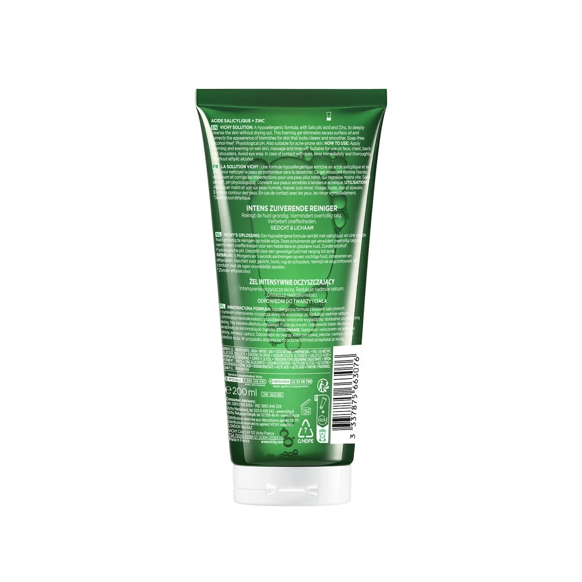 VICHY Normaderm Phytosolution emballage dos gel purifiant détox végétale intensive eau thermale composition actifs naturels - novaparapharmacie