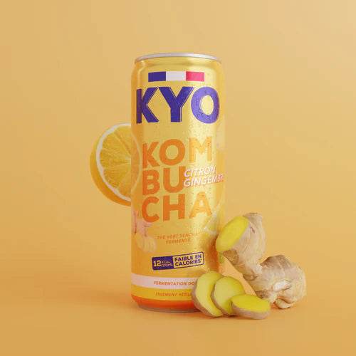 KYO KOMBUCHA Canette 330ml Boisson Fermentée Probiotiques Naturel Rafraîchissant Détox Bien-être Digestif