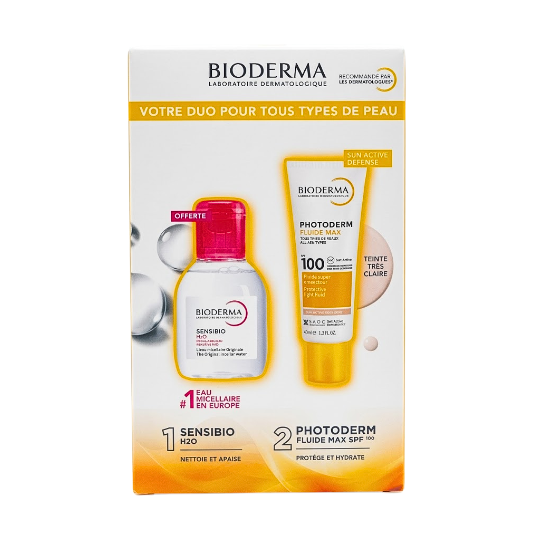 PACK BIODERMA PHOTODERM FLUIDE MAX TEINTE TRES CLAIRE SPF100 +H2O