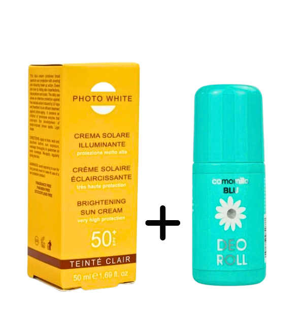 Photowhite Ecran Teinte Claire Spf50+ 50ml + Camomilla Blu Deodorant Roll Pack | Nova Para