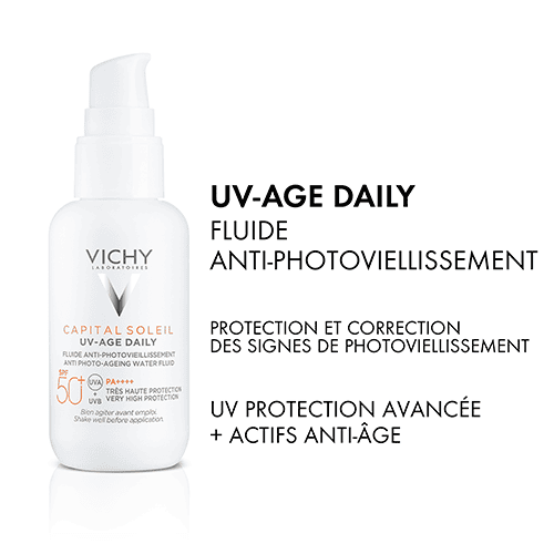  Bénéfices Capital Soleil UV-Age Daily SPF50+ Protection Anti-Âge Prévention Rides Taches - novaparapharmacie