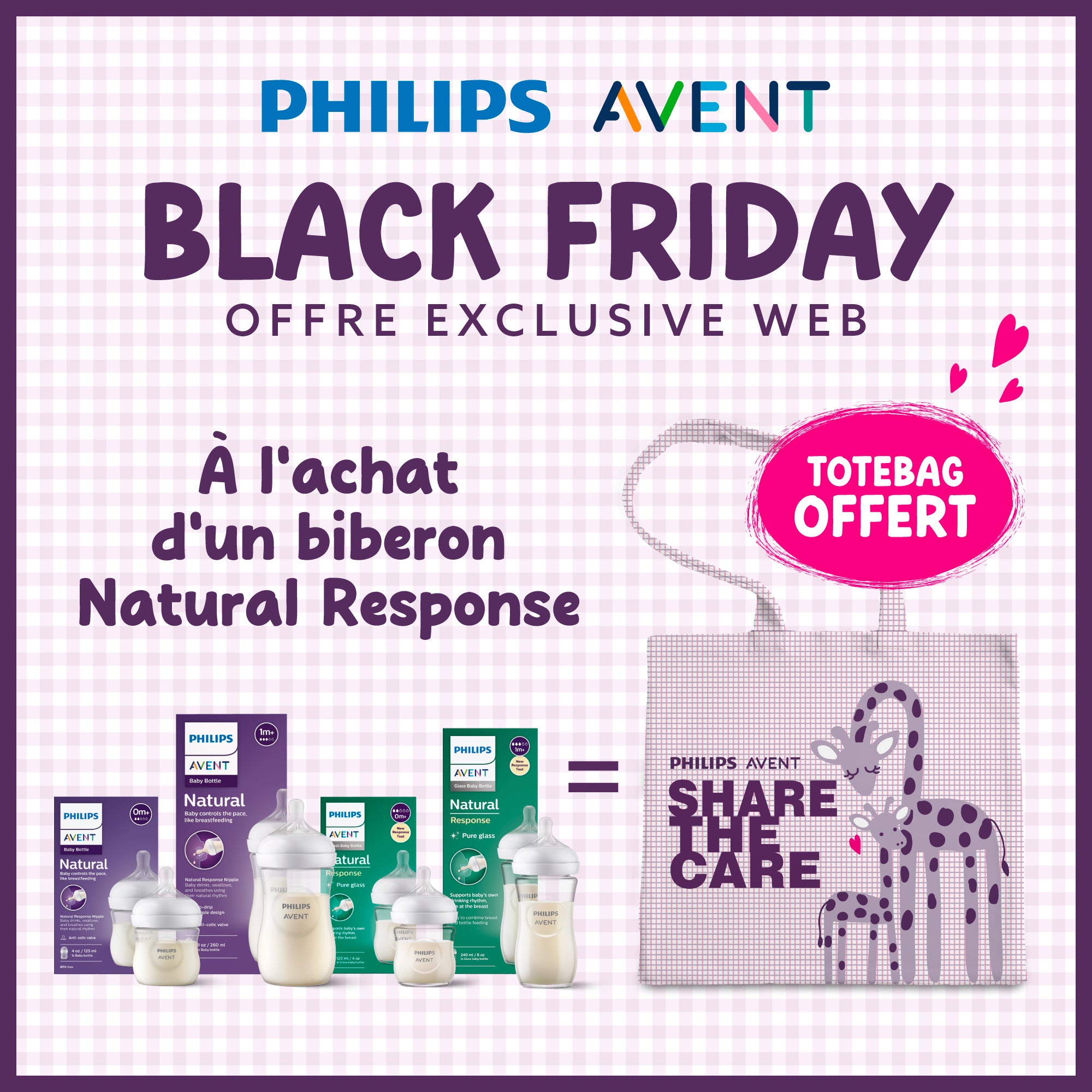Black Friday Philips Avent 🎁 Totebag offert avec votre biberon Natural Response - NOVA PARAPHARMACIE