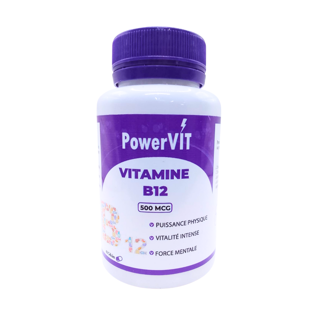 ⭐ POWERVIT Vitamine B12 500mcg 60 Gélules Livraison Gratuite 399 MAD ...