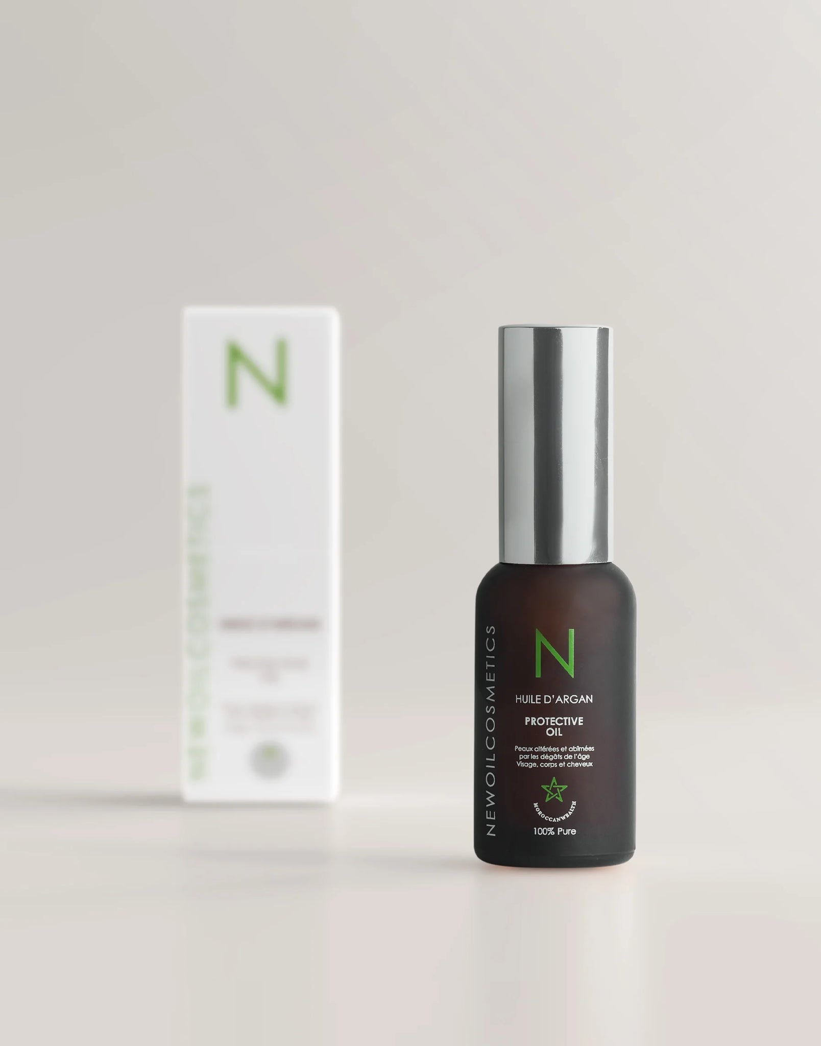 NEW OIL COSMETICS présentation packaging huile argan 30ml flacon élégant naturelle nourrissante - novaparapharmacie
