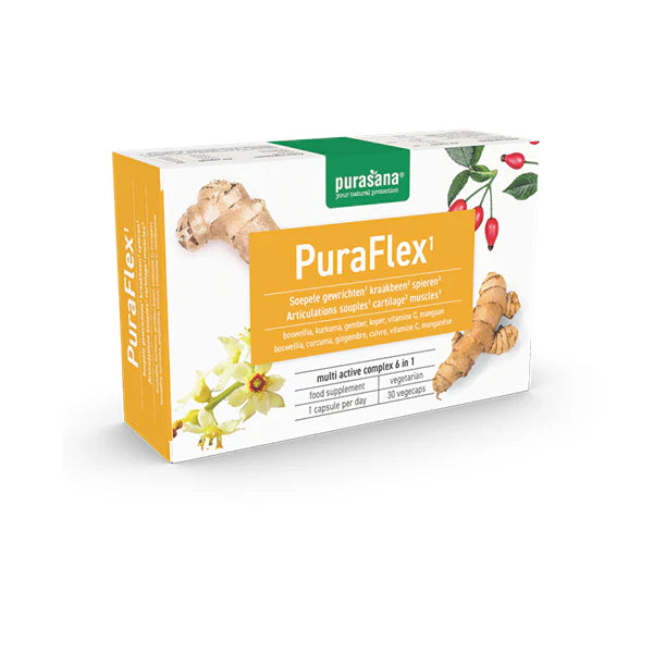Purasana Puraflex 30 Capsules complément alimentaire articulations mobilité glucosamine chondroïtine MSM curcuma - novaparapharmacie