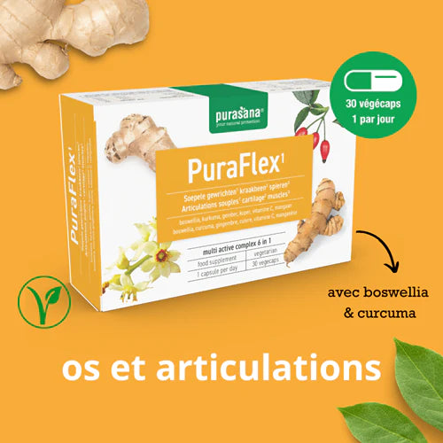  Capsules Purasana Puraflex 30 complément articulations glucosamine chondroïtine MSM confort articulaire mobilité - novaparapharmacie