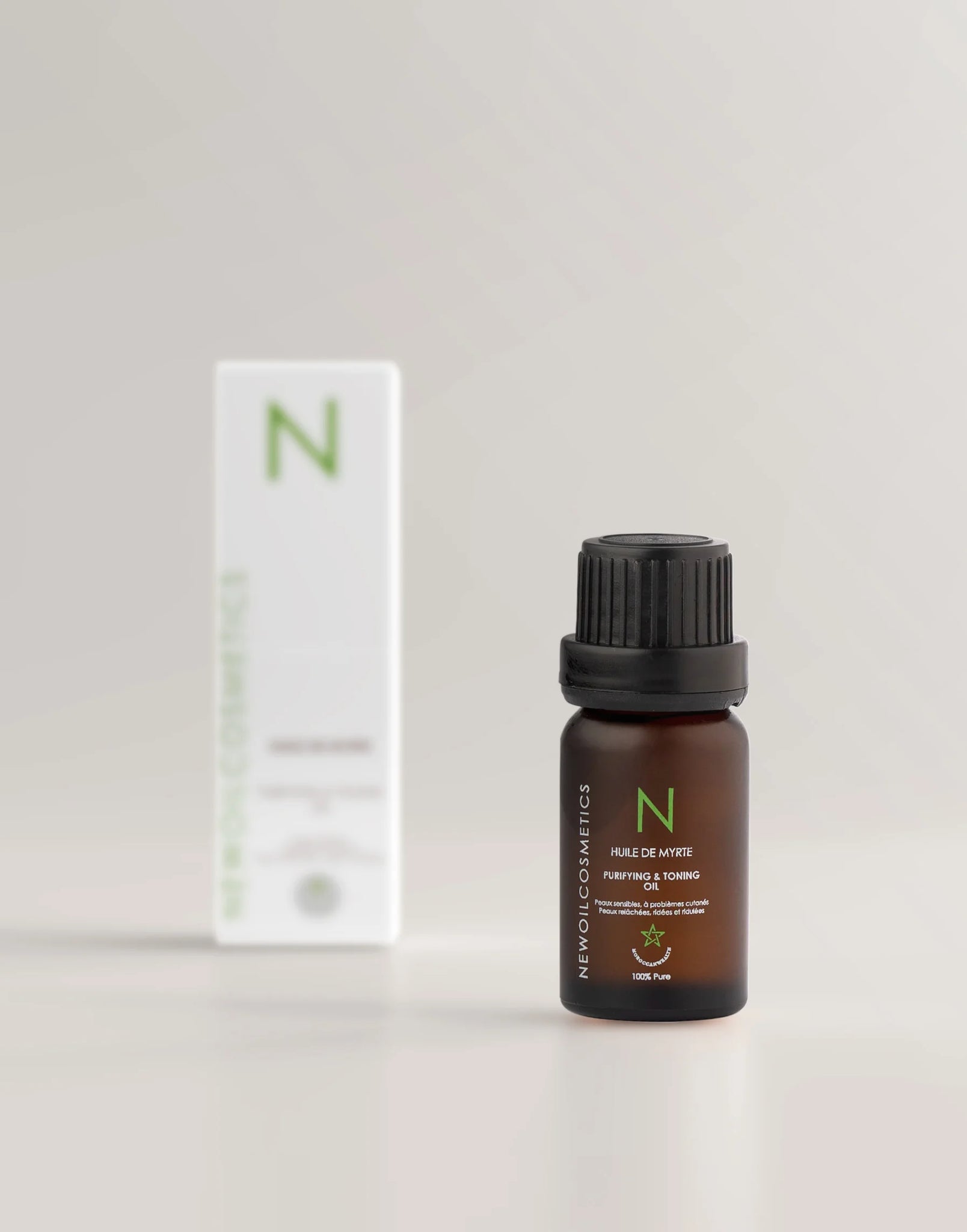  NEW OIL COSMETICS présentation packaging huile myrte 10ml flacon élégant naturelle purifiante anti-acné - novaparapharmacie