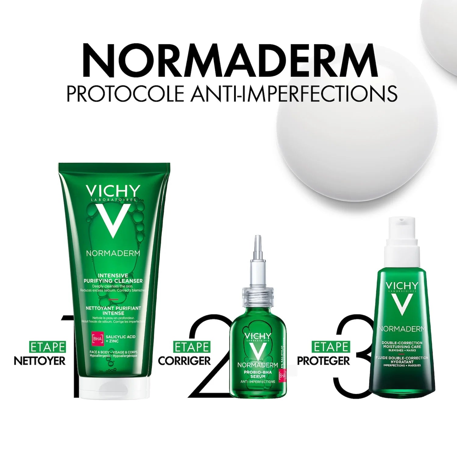 Routine Complète Normaderm Sérum Nettoyage Soin Hydratation Anti-Imperfections Vichy - novaparapharmacie