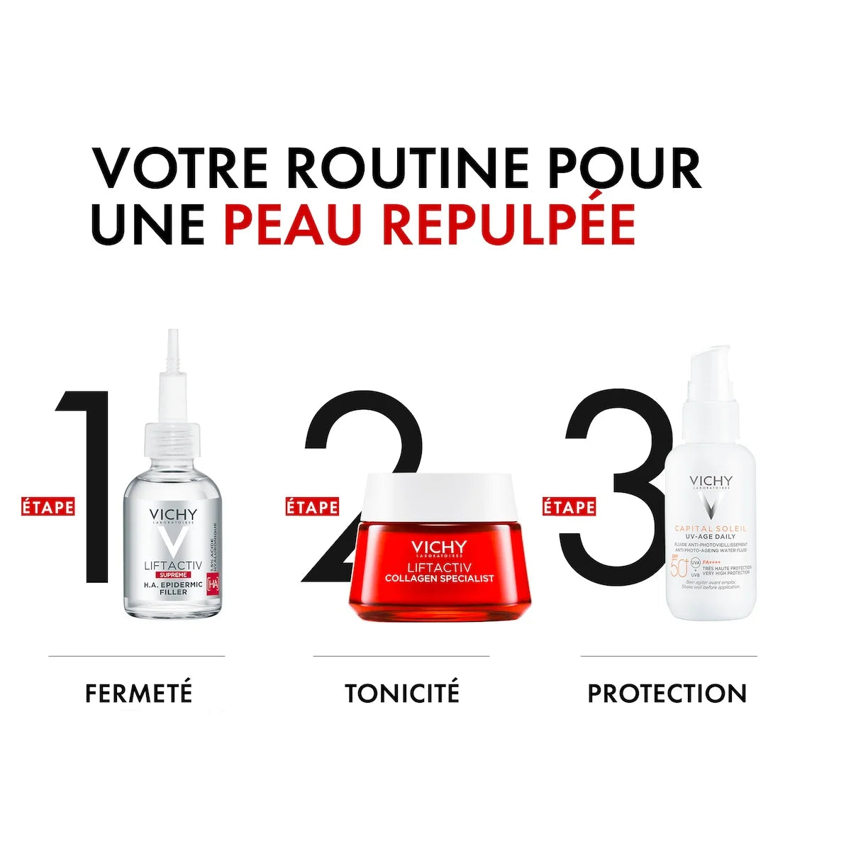 VICHY Liftactiv Suprême H.A. Epidermic Filler Sérum 30ml flacon blanc rose anti-âge acide hyaluronique rides fermeté - novaparapharmacie