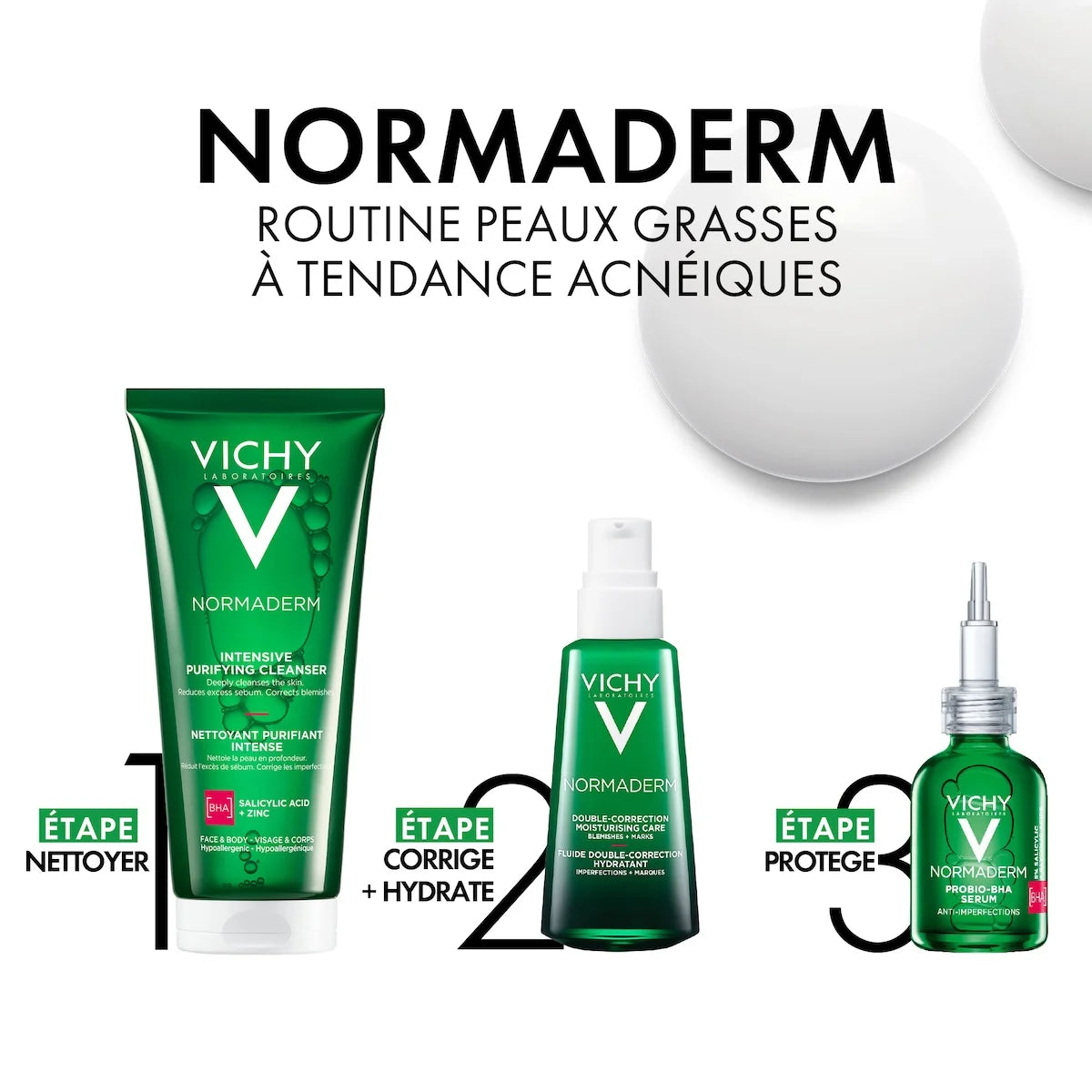 VICHY Normaderm Phytosolution Gel Purifiant Détox Végétale Intensive Eau Thermale 200ml