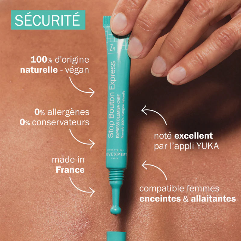 Novexpert vue stop bouton express trio-zinc SOS anti-imperfections ciblé boutons acné traitement local efficace - novaparapharmacie