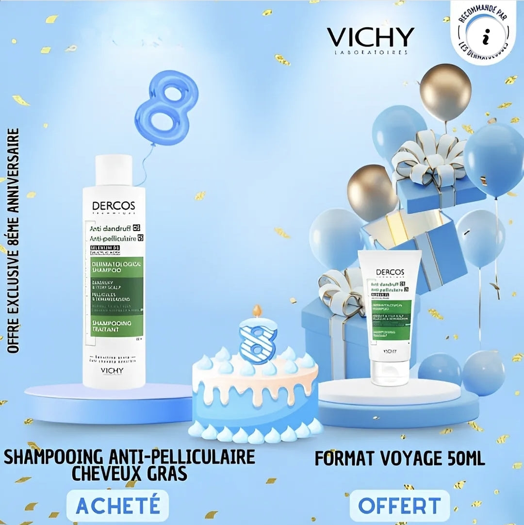 Vichy Dercos Technique Anti-Pelliculaire Shampooing Traitant Cheveux Secs 200ml