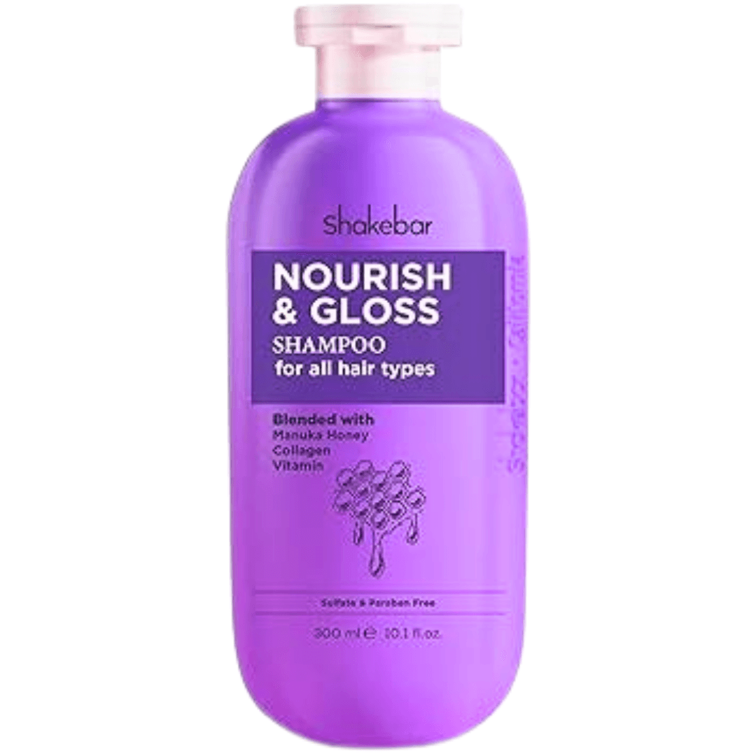 Shakebar Nourish & Gloss Hair Shampoo 300ml - Shampoing Hydratant Brillance Cheveux Secs - Nova Parapharmacie