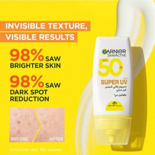 GARNIER SkinActive Super UV Serum Invisible Sunscreen 30ml Protection Solaire SPF50+ Sérum Invisible Anti-UV Format Voyage - Nova Parapharmacie