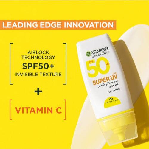 GARNIER SkinActive Super UV Serum Invisible Sunscreen 30ml Protection Solaire SPF50+ Sérum Invisible Anti-UV Format Voyage - Nova Parapharmacie