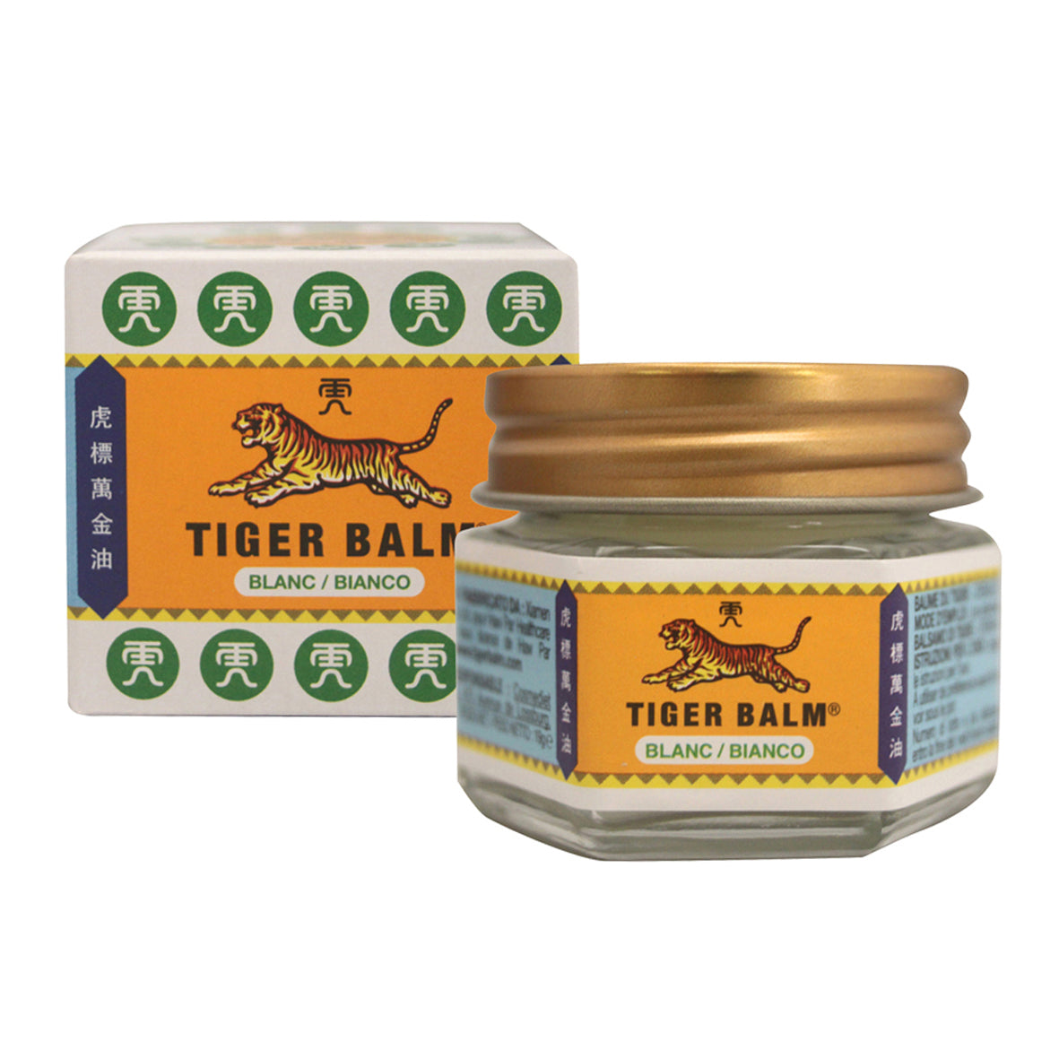 TIGER BALM BAUME DU TIGER BLANC 19G-Effet froid
Parfum mentholé 
En massage de la poitrine ou des tempes
Idéal après l’effort | Nova Para