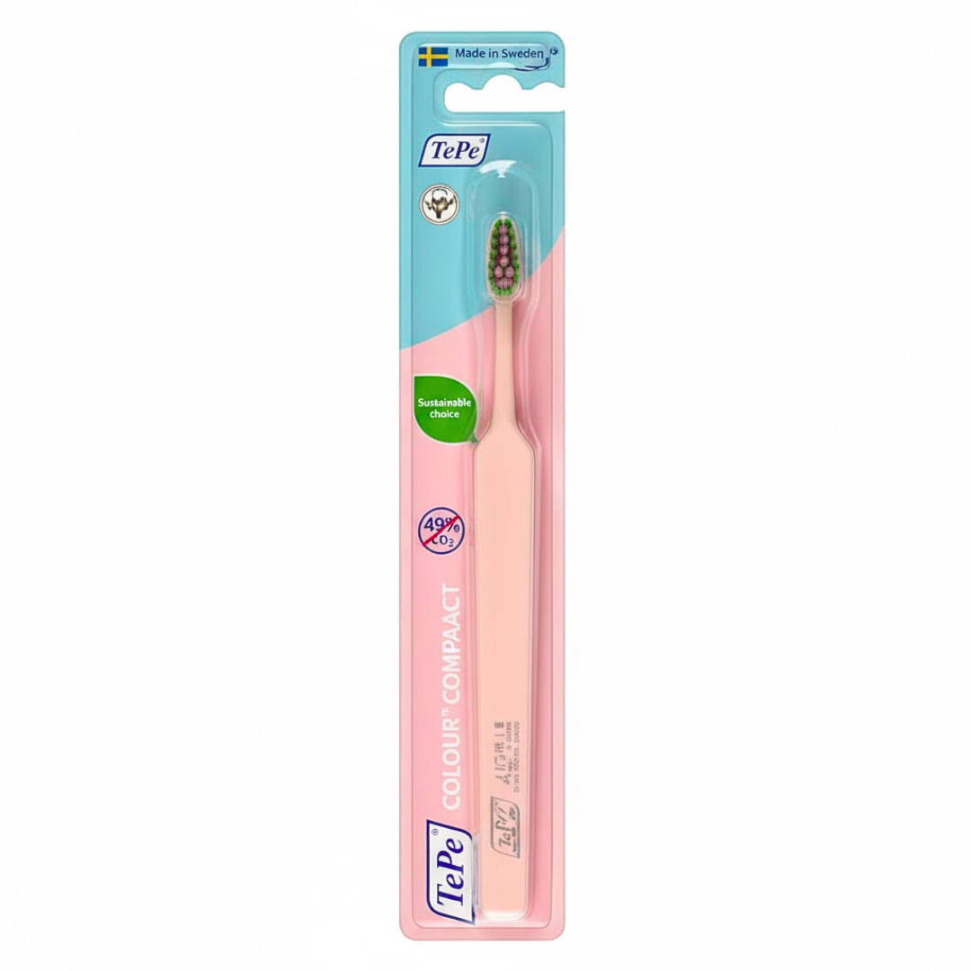 TEPE Colour Compact Brosse Dents Rose Clair Extra Soft gencives sensibles - novaparapharmacie
