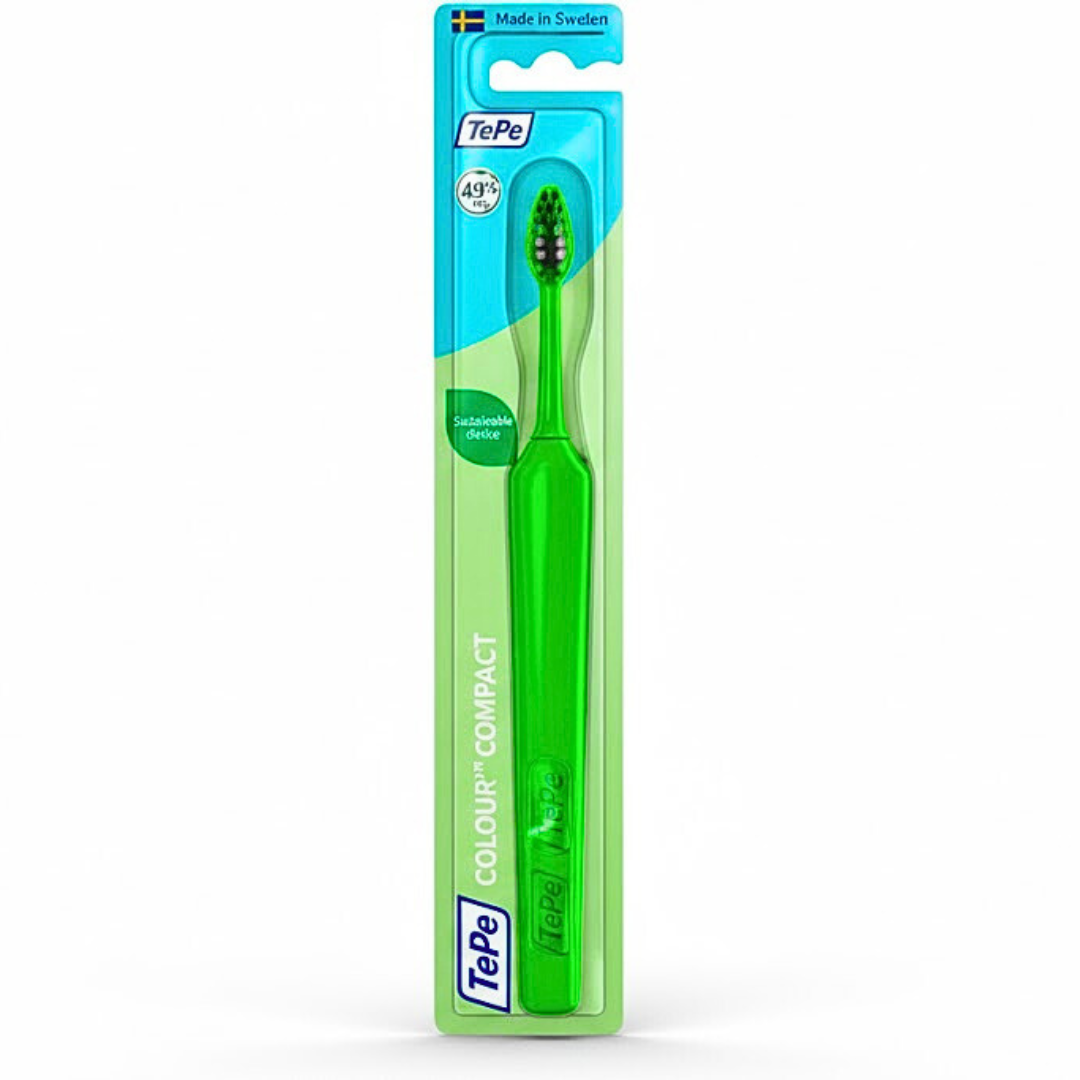 TEPE Colour Compact Brosse Dents Vert Extra Soft gencives sensibles doux - novaparapharmacie
