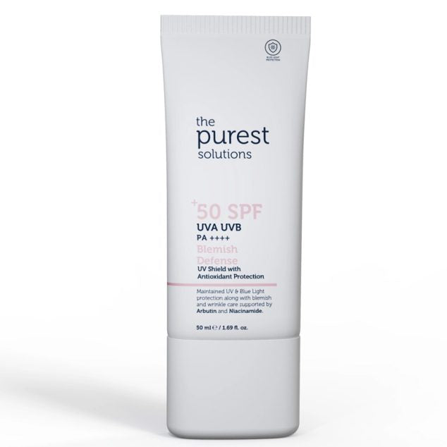 THE PUREST SOLUTIONS BLEMISH DEFENSE UVA/UVB CRÈME SOLAIRE ANTIOXYDANTE SPF50+ 50ML | Nova Para