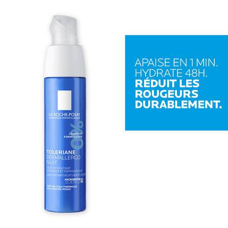 Composition La Roche-Posay Toleriane Dermallergo Crème Nuit 40ml texture crème nocturne peaux hypersensibles