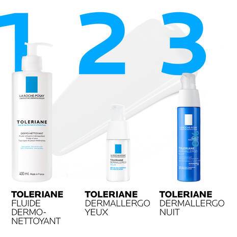 Routine La Roche-Posay Toleriane Dermallergo Crème Nuit 40ml application nocturne peaux hypersensibles