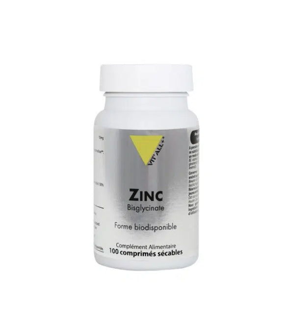 VITALL+ Zinc 30mg 100 comprimés complément alimentaire immunité peau antioxydant - novaparapharmacie
