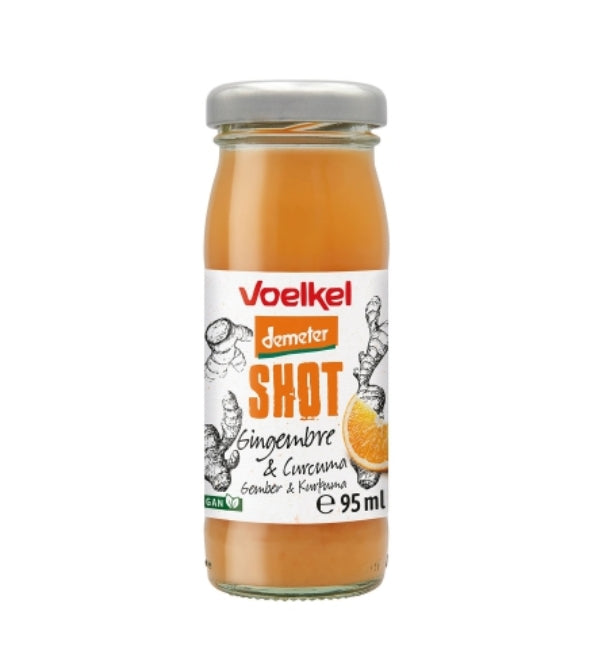 VOELKEL Shot Curcuma Gingembre Bio 95ml shot anti-inflammatoire immunité articulations curcuma gingembre - novaparapharmacie