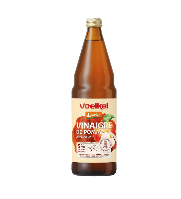 VOELKEL Vinaigre de Cidre Bio 750ml vinaigre pomme non filtré avec mère détox digestion probiotiques bio - novaparapharmacie