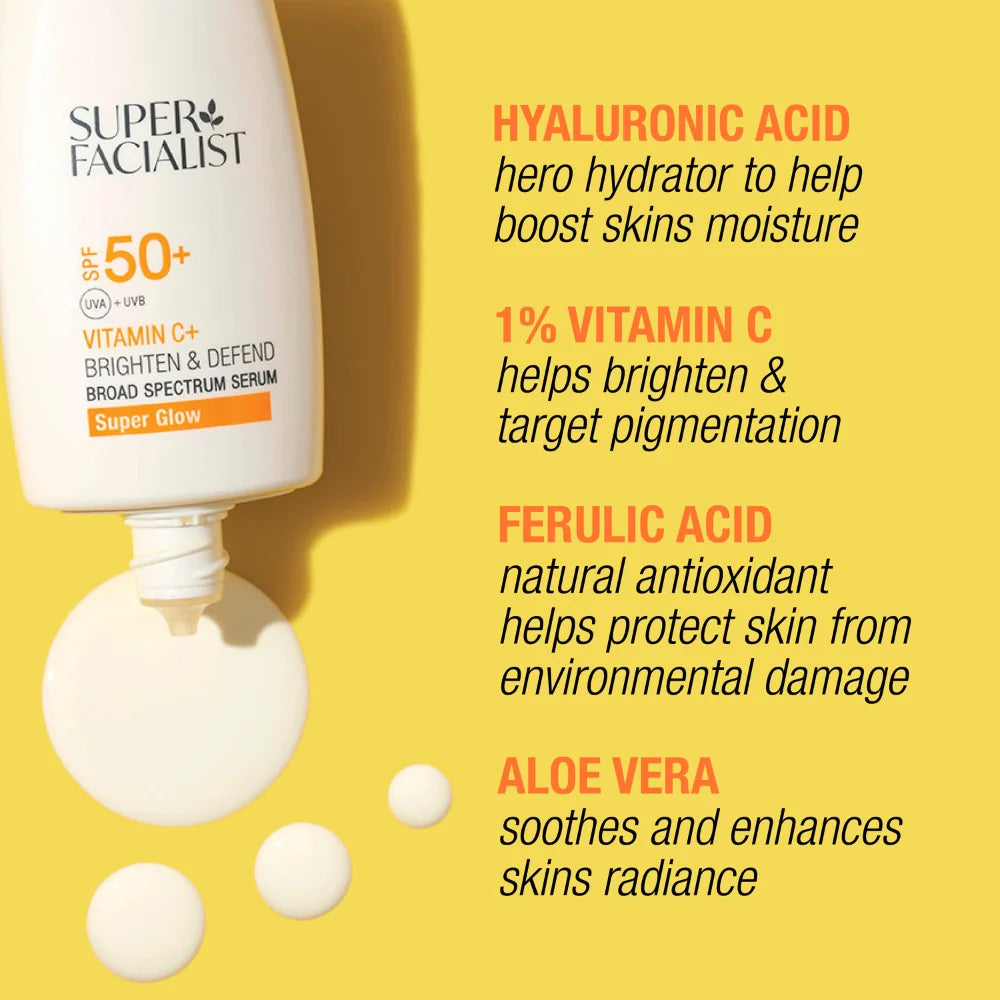 uper Facialist formule exclusive filtres UV SPF50+ vitamine C niacinamide acide hyaluronique - novaparapharmacie