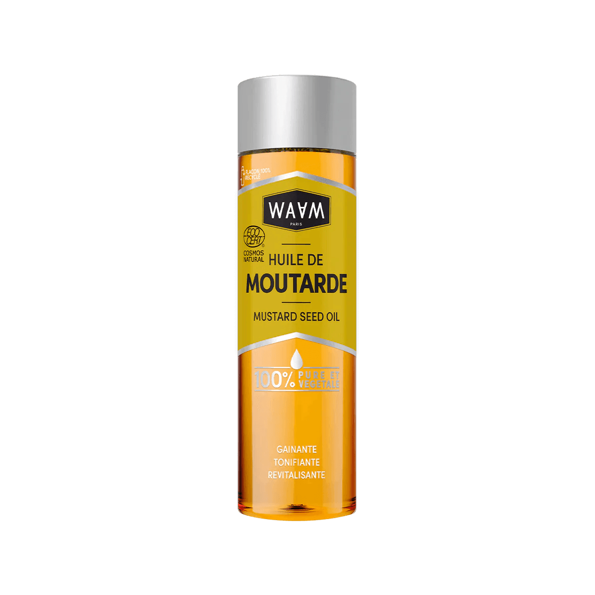 WAAM Huile de Moutarde certifiée BIO 75ml huile végétale pure stimulante croissance cheveux anti-chute circulation cuir chevelu - novaparapharmacie