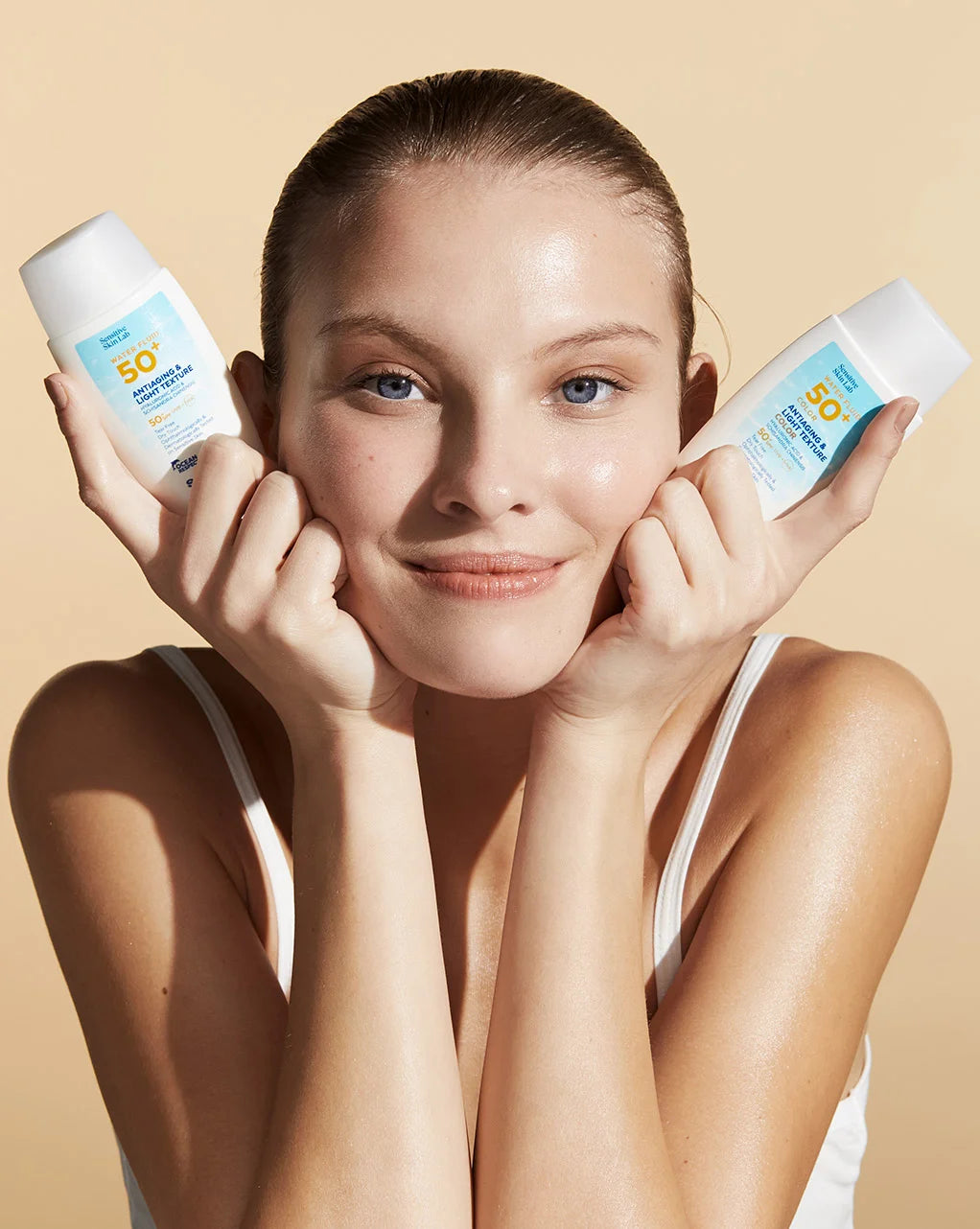 Packaging Sensilis Water Fluid SPF 50+ Texture Light 40ml design élégant tube pratique crème solaire - novaparapharmacie
