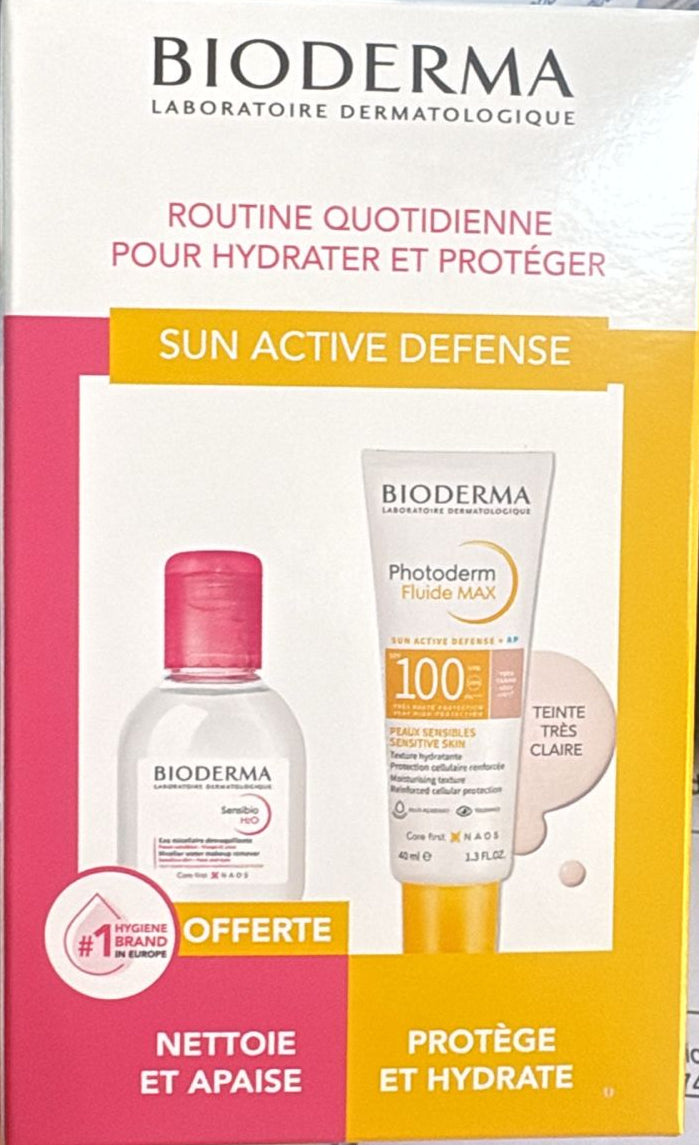 Bioderma Photoderm Fluide Max Très Claire SPF100 40ML+ SENSIBIOL H2O 100ML OFFERT | Nova Para