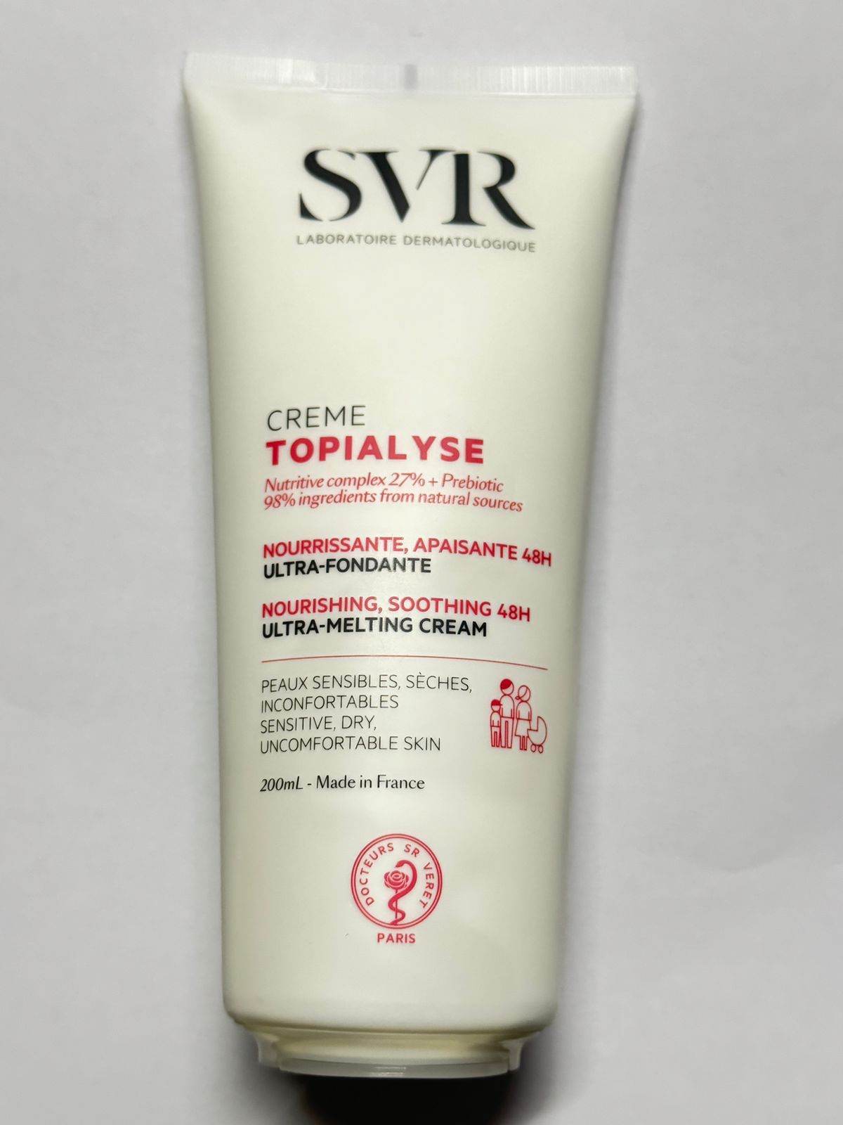 SVR TOPIALYSE Crème Émolliente 200ml - Crème Hydratante SOS Peaux Désert - Nova Parapharmacie