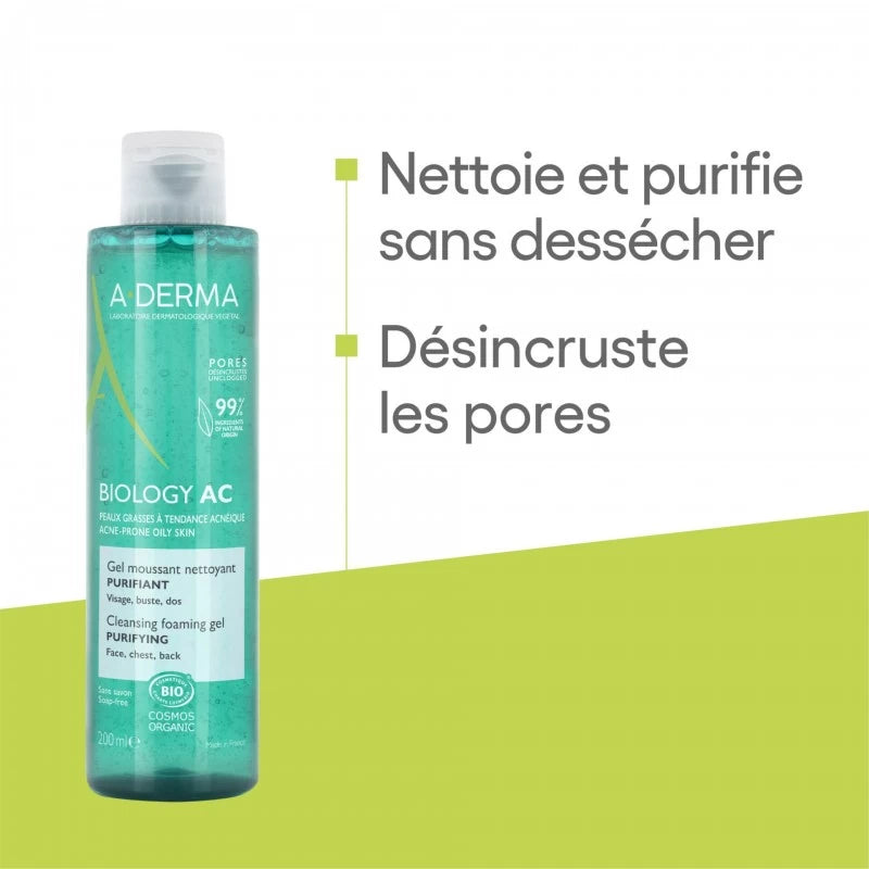 ADERMA BIOLOGY AC Gel Moussant Nettoyant Purifiant 200ml | Nova Para