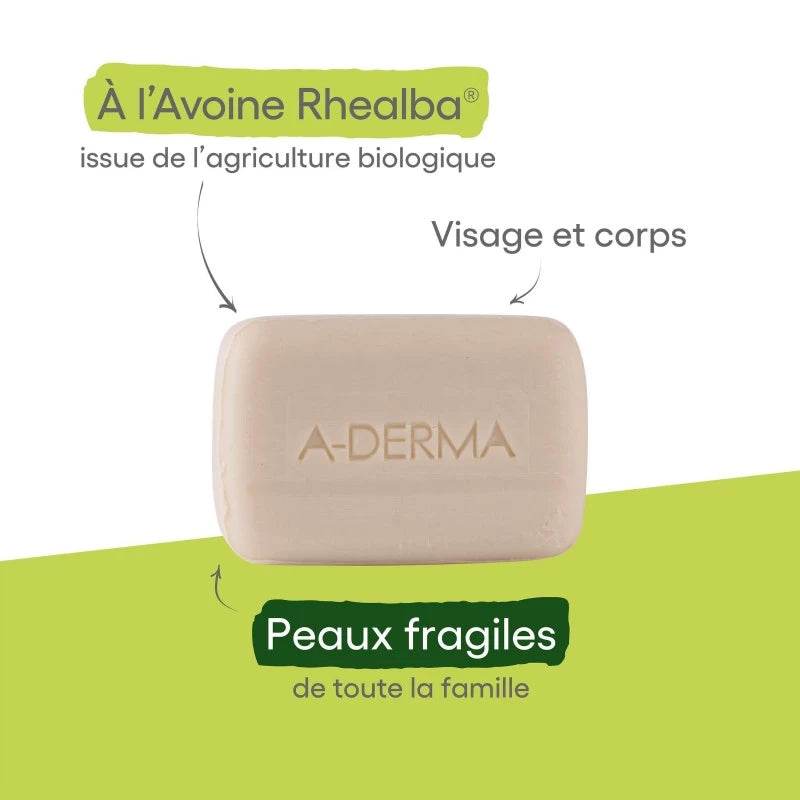 Bénéfices Aderma Pain Dermatologique Lait Avoine Nettoyage Doux Apaisant Peaux Sensibles - novaparapharmacie