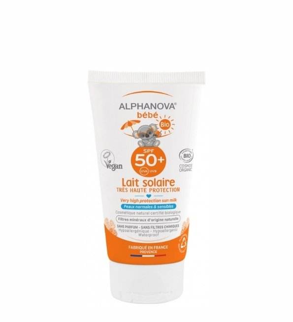 ALPHANOVA LAIT Solaire Bébé Certifiée Bio SPF 50+ Hypoallergénique 50G - Nova Parapharmacie