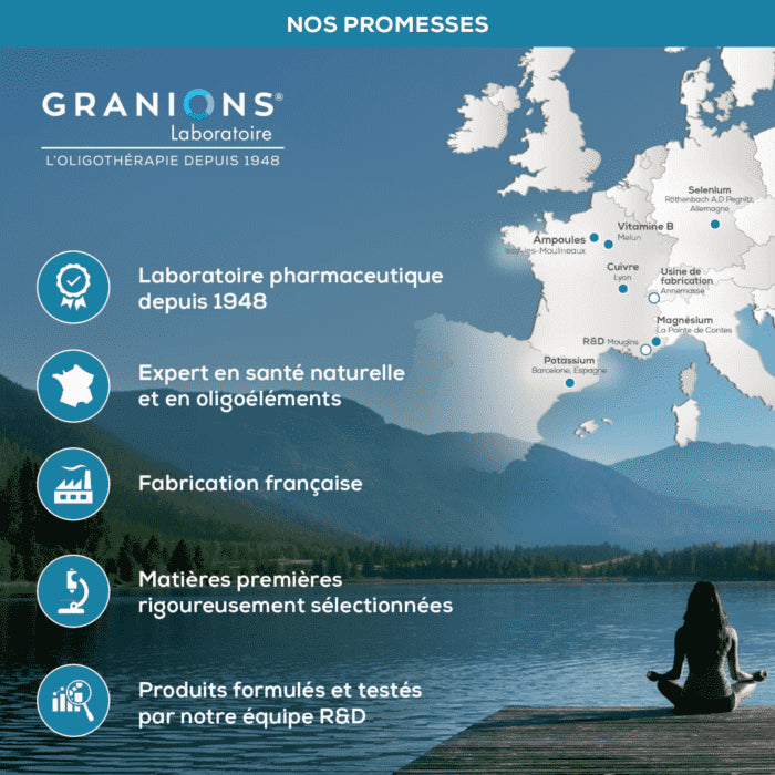 Mode emploi Granions Décontractant Musculaire 1 ampoule jour soir coucher cure 30 jours magnésium B6 - novaparapharmacie