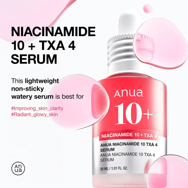 ANUA Serum Niacinamide 10% + TXA 4% sérum éclaircissant 30ml anti-taches niacinamide 10% acide tranexamique 4% - novaparapharmacie