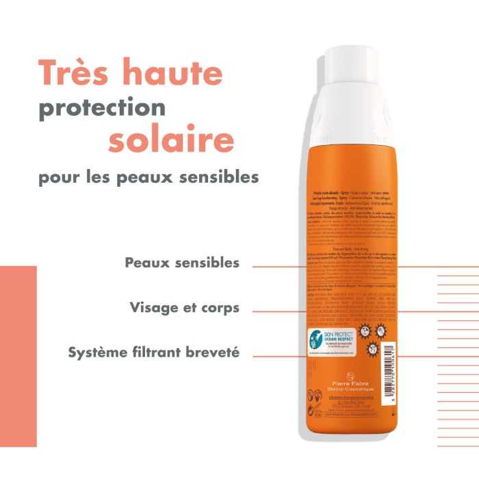 Avène Spray Solaire SPF50+ 200ml Très Haute Protection Corps Résistant Eau Application Facile - novaparapharmacie