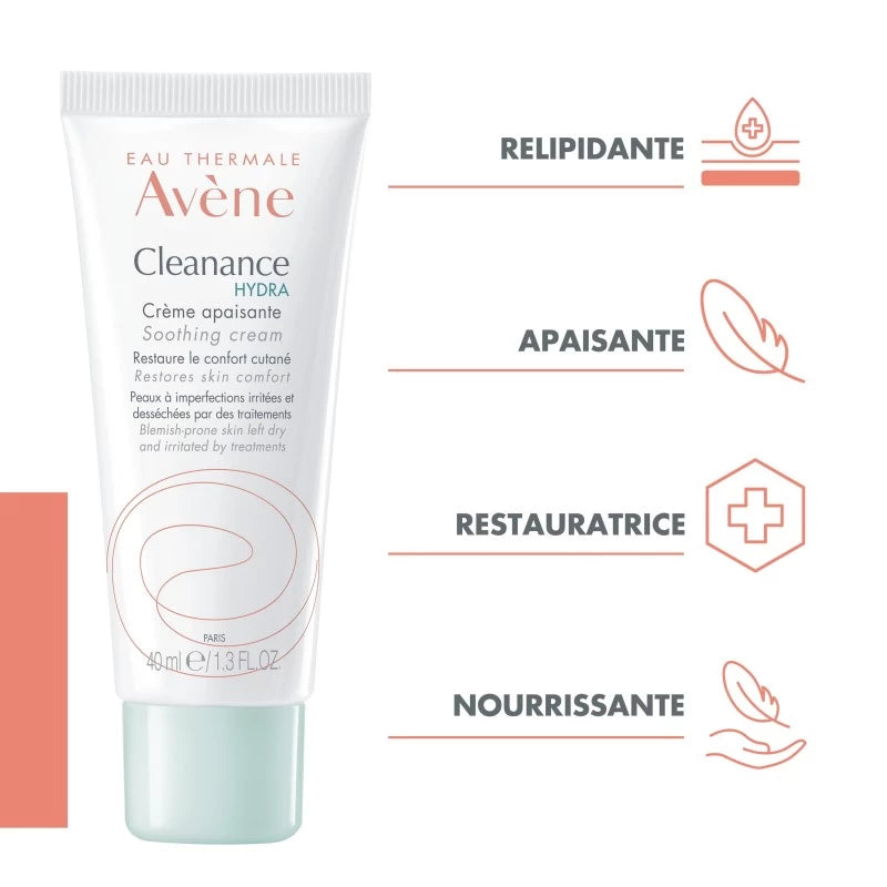 Avène Cleanance HYDRA Crème Apaisante 40ml -novaparaphrarmacie-maroc