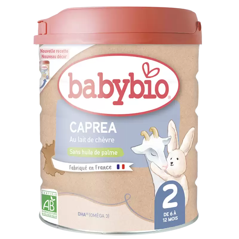 BABYBIO CAPREA 2 Lait de Chèvre 800g bio 2ème âge 6-12 mois lait infantile alternative naturelle vitamines essentielles - novaparapharmaci