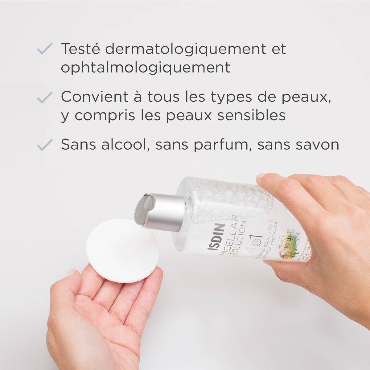 ISDIN Solution Micellaire 400ml - Nettoyant Visage Hydratant Tous Types de Peau - Nova Parapharmacie