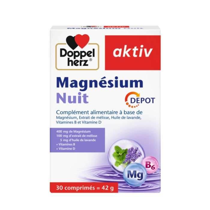 DOPPELHERZ AKTIV MAGNESIUM NUIT 30 COMPRIMES - Nova Parapharmacie