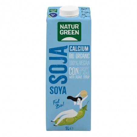 Nature Green Boisson Soja Calcium 1L lait végétal soja bio enrichi calcium sans lactose protéines végétales - novaparapharmacie