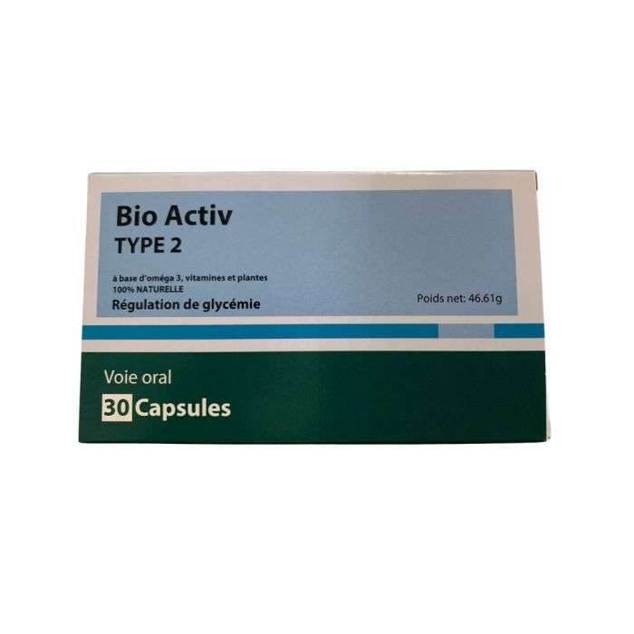 BIO ACTIV TYPE 2 REGULATION DE GLYCEMIE 30 CAPSULES - Nova Parapharmacie
