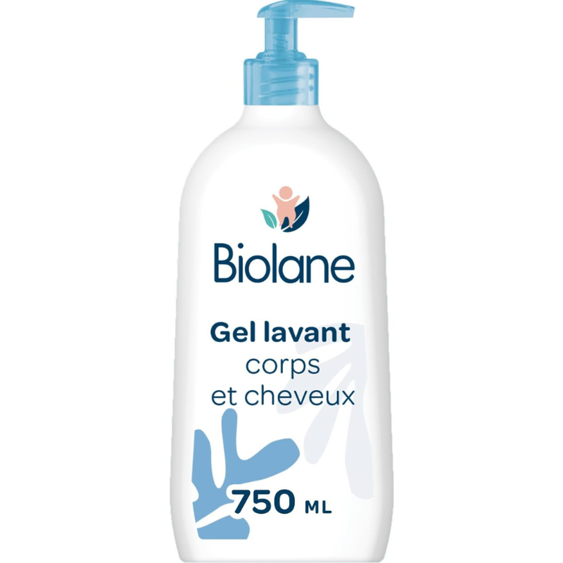 BIOLANE Gel Lavant Corps Et Cheveux 750ml gel nettoyant 2en1 bébé 2en1 pratique nettoyage doux formule douce format familial économique - novaparapharmacie